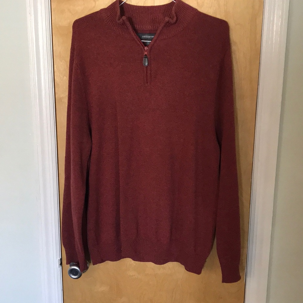Red Zip Up Sweater